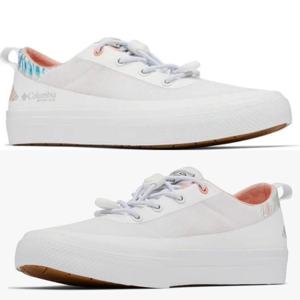 Columbia Women Sneaker Size 10 White Coral PFG Bonehead Water Boat Shoes NWB - Picture 2 of 14